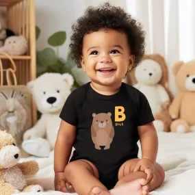 Animal Alphabet - B for Bear Baby Bodysuit - Unisex Graphic Bodysuit for Babies