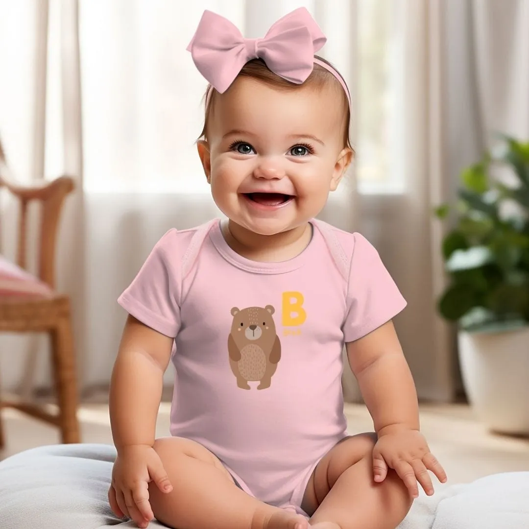 Animal Alphabet - B for Bear Baby Bodysuit - Unisex Graphic Bodysuit for Babies