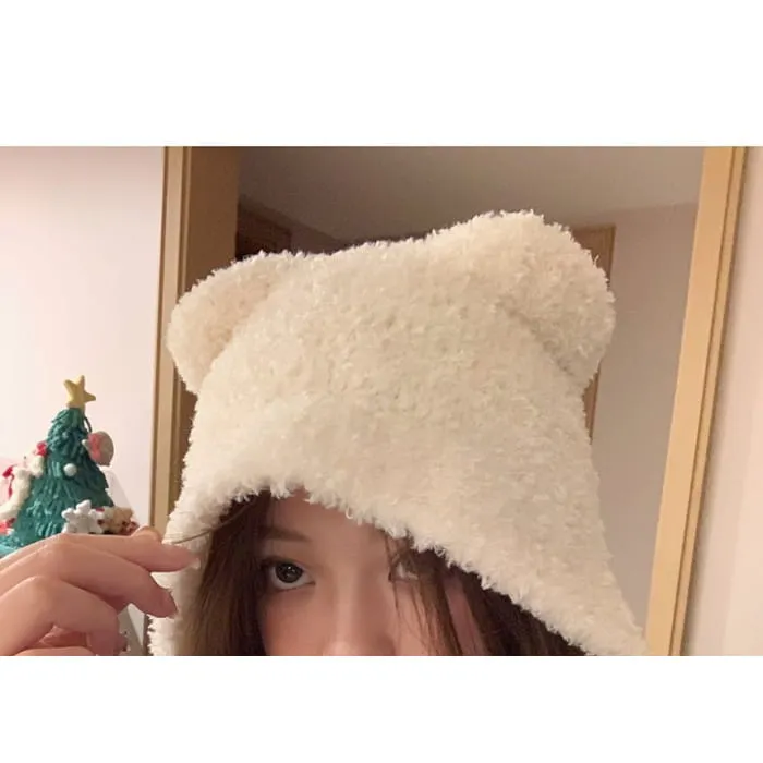 Bear Ear Knit Bonnet Hat