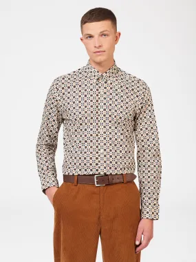 Ben Sherman Foulard Print Poplin Long Sleeve Shirt - Cream