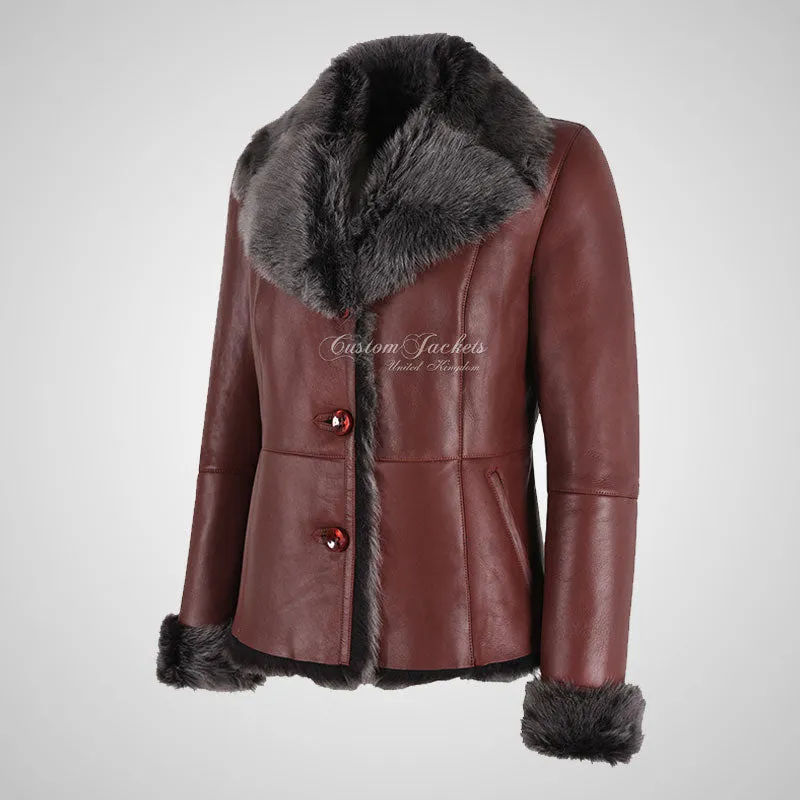 BILBAO Ladies Bordeaux Toscana Sheepskin Jacket