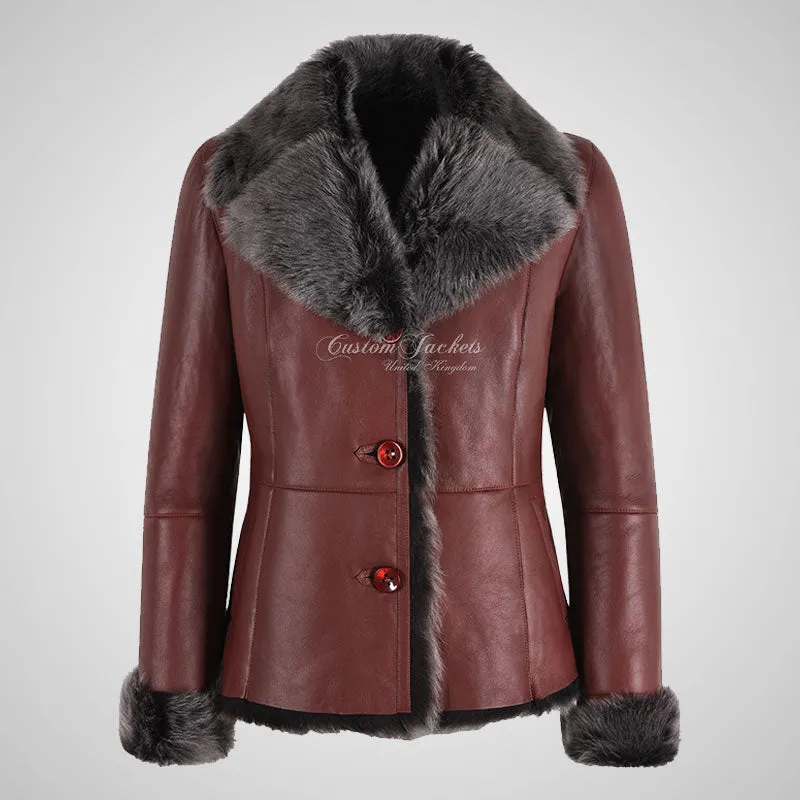 BILBAO Ladies Bordeaux Toscana Sheepskin Jacket