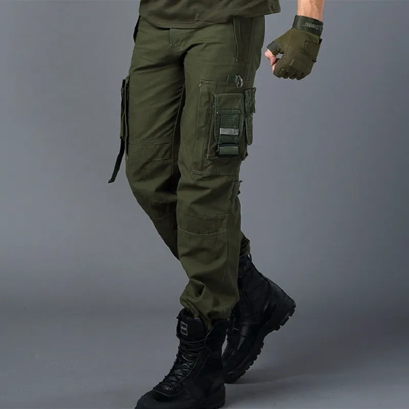 CARGO PANTS Overalls Male Men's Army Clothing Work Many Pocket Combat Army Style Men Straight Trousers