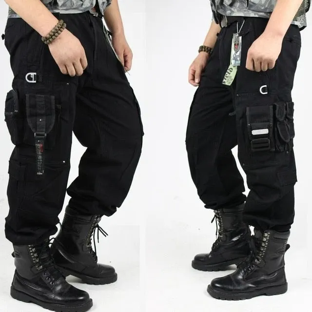 CARGO PANTS Overalls Male Men's Army Clothing Work Many Pocket Combat Army Style Men Straight Trousers
