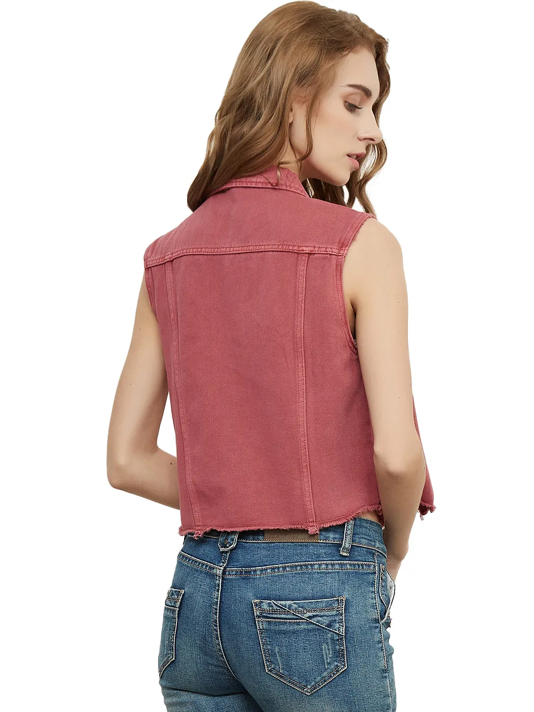 Cotton Denim Cropped Vest