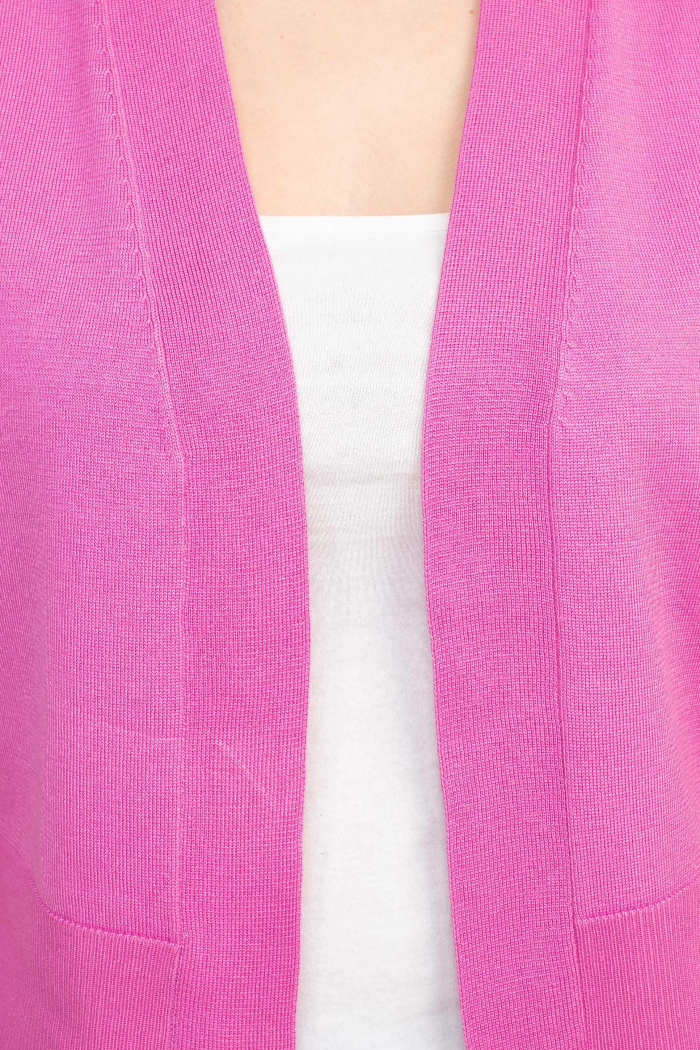 Cupio Open Front Short Sleeve Ribbed Solid Knit Bolero
