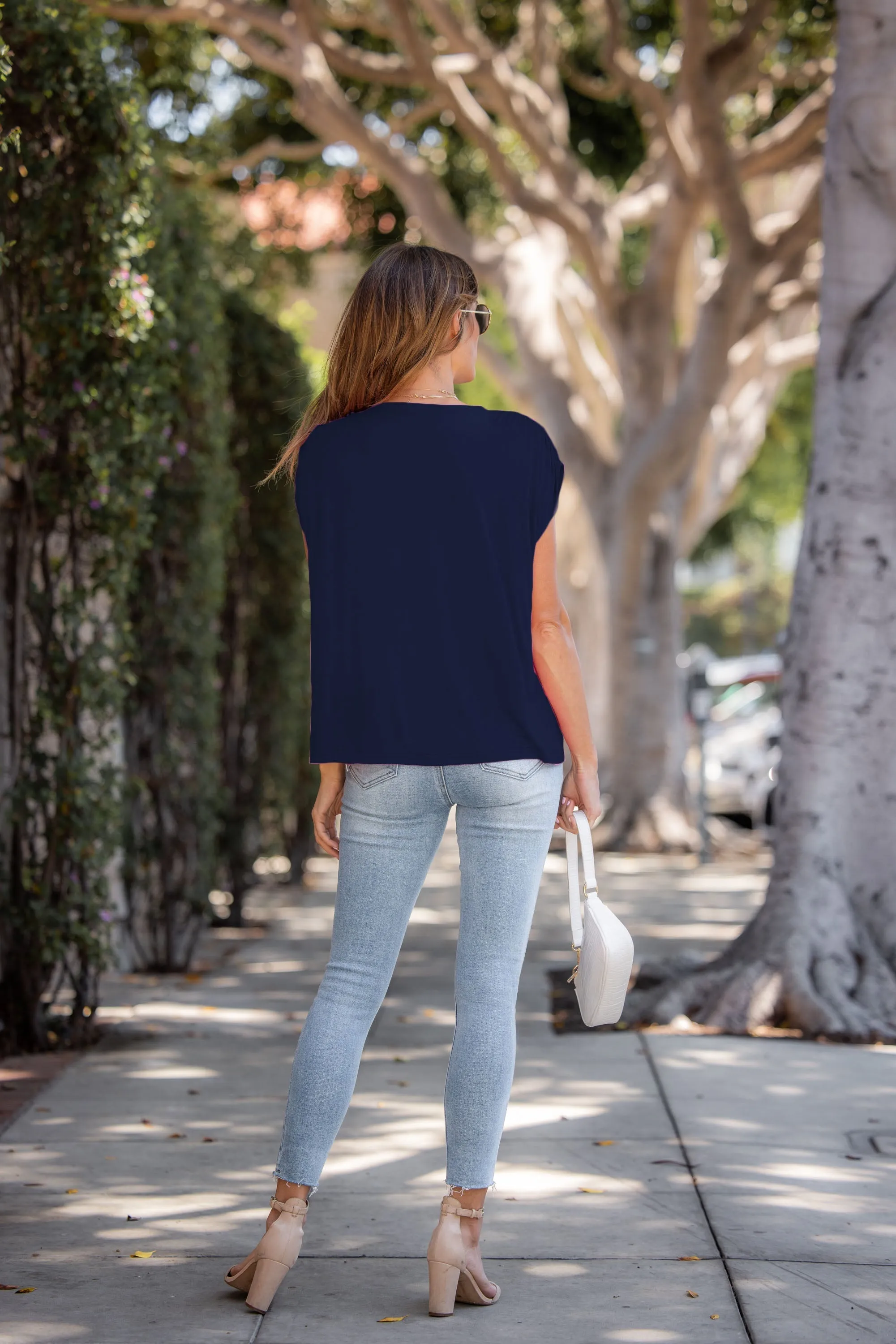 Dark Teal Rouge Ruched Shoulder Top