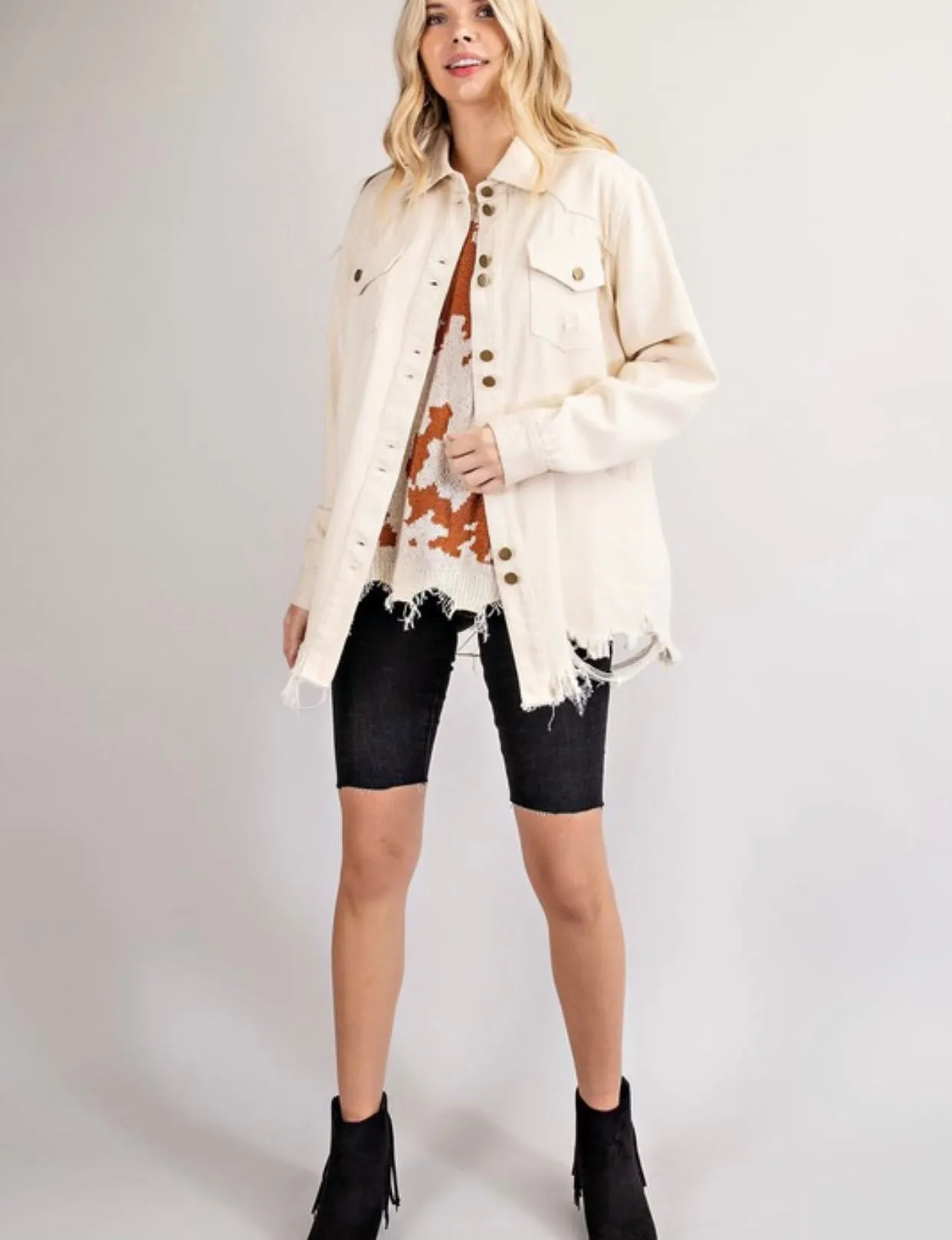 DISTRESSED HIGHT LINE SHACKET