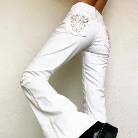 Early 2000s Creamy White Flare Jeans