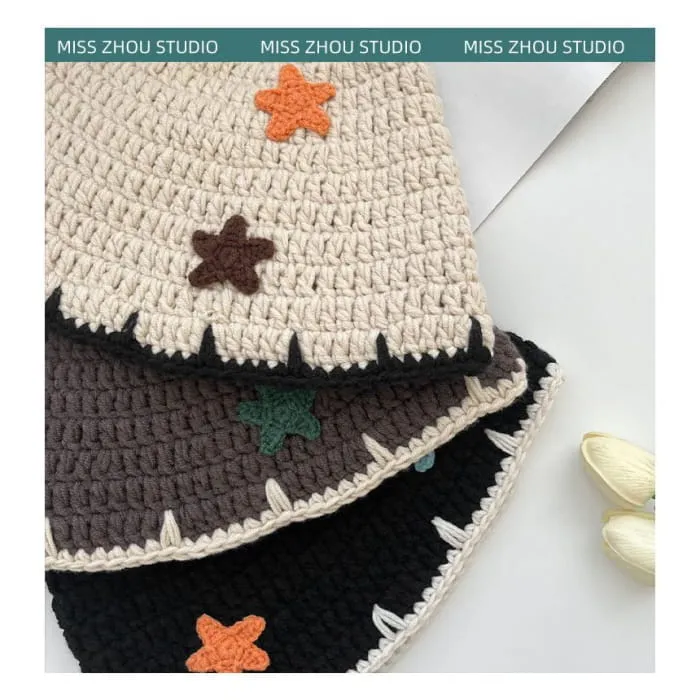 Floral Knit Cloche Hat