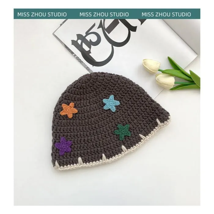 Floral Knit Cloche Hat