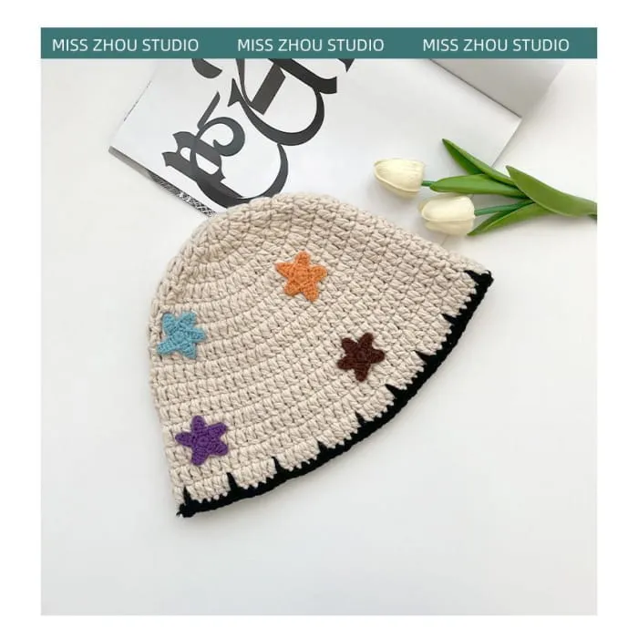 Floral Knit Cloche Hat