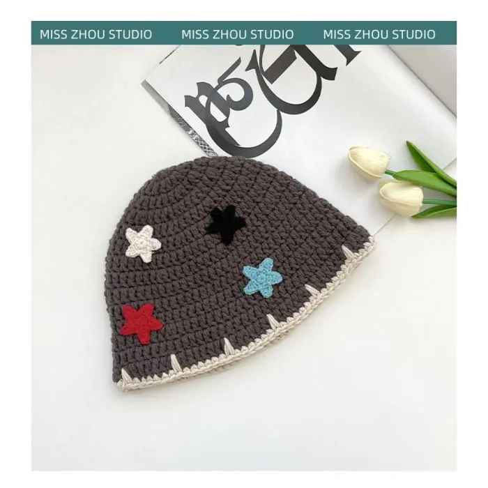 Floral Knit Cloche Hat