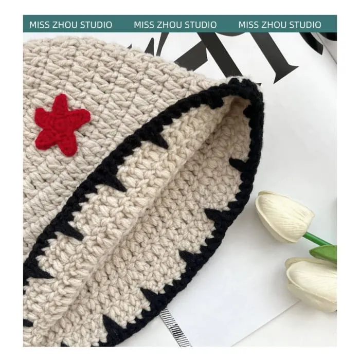 Floral Knit Cloche Hat