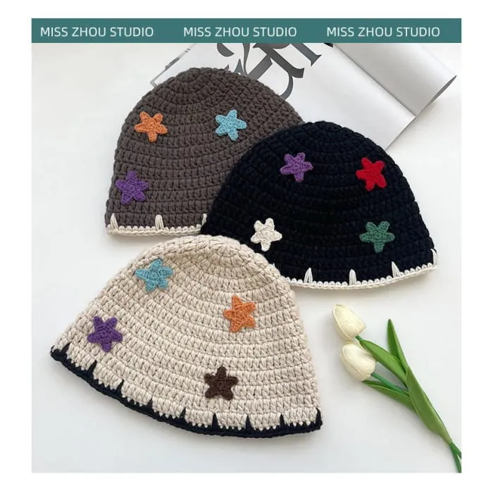 Floral Knit Cloche Hat