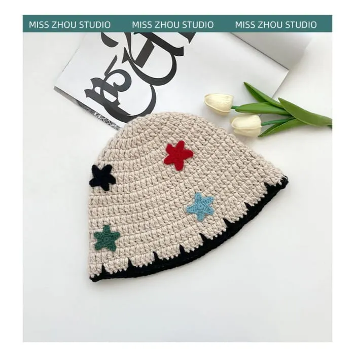 Floral Knit Cloche Hat