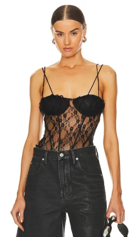 Free People x Intimately FP If You Dare Bodysuit In Black in Black