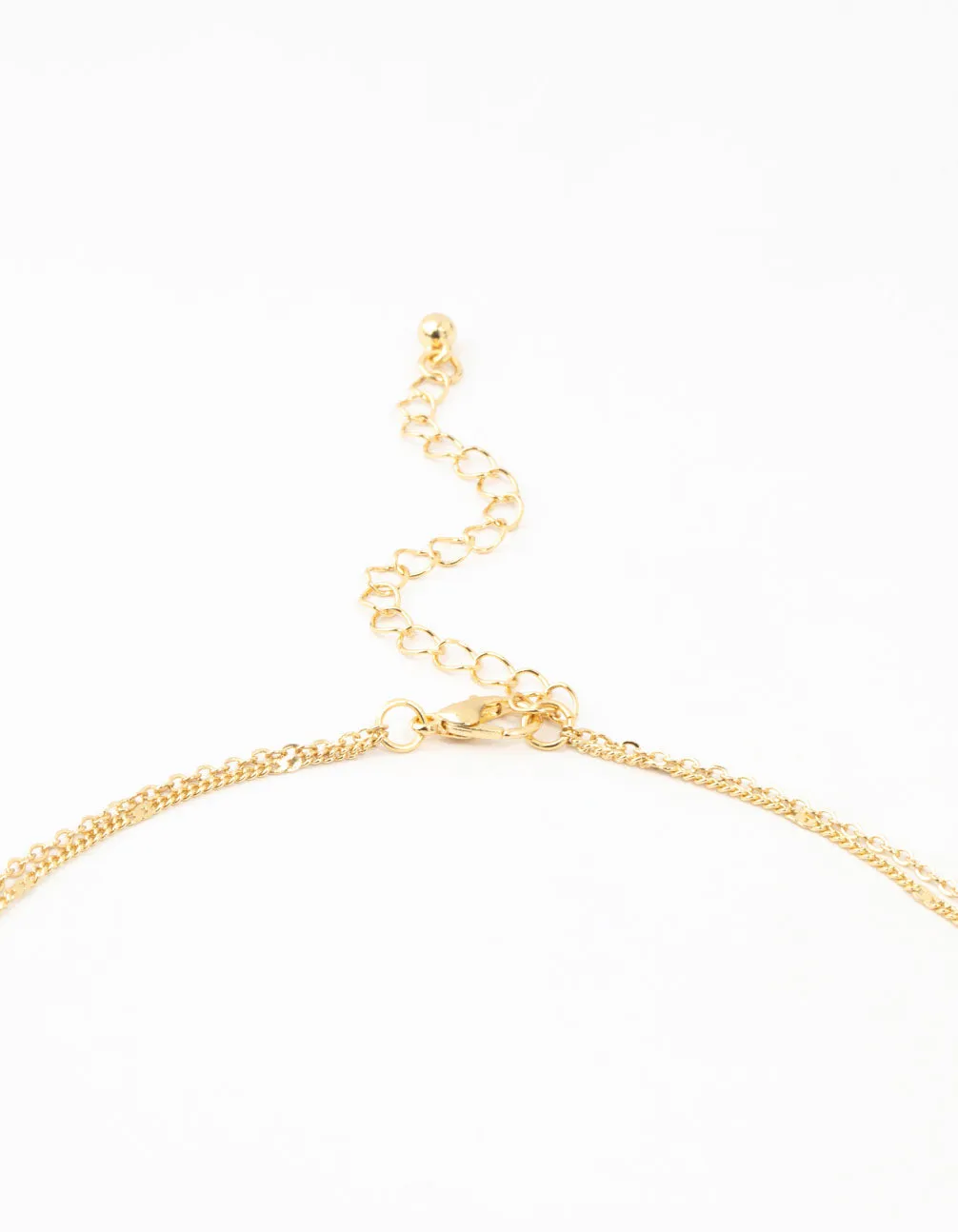 Gold Plated Bow & Pearl Layered Necklace