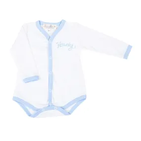 Howdy! Embroidered Front Snap Bodysuit - Sky