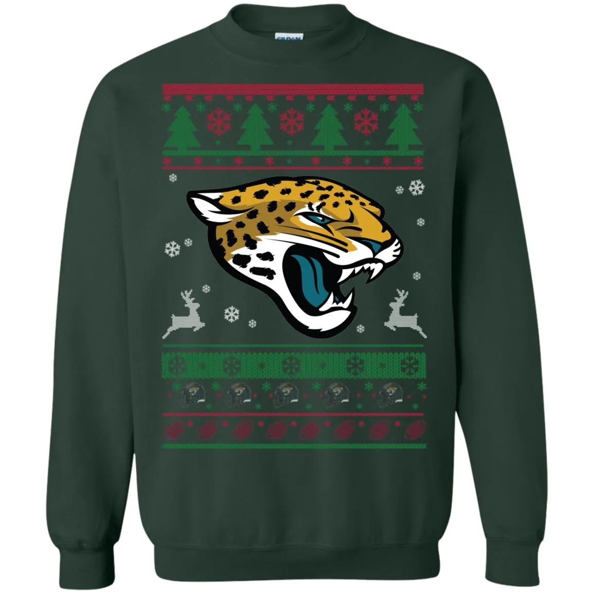 Jacksonville Jaguars Logo Football Teams Ugly Christmas Sweater Unisex Crewneck Pullover Sweatshirt