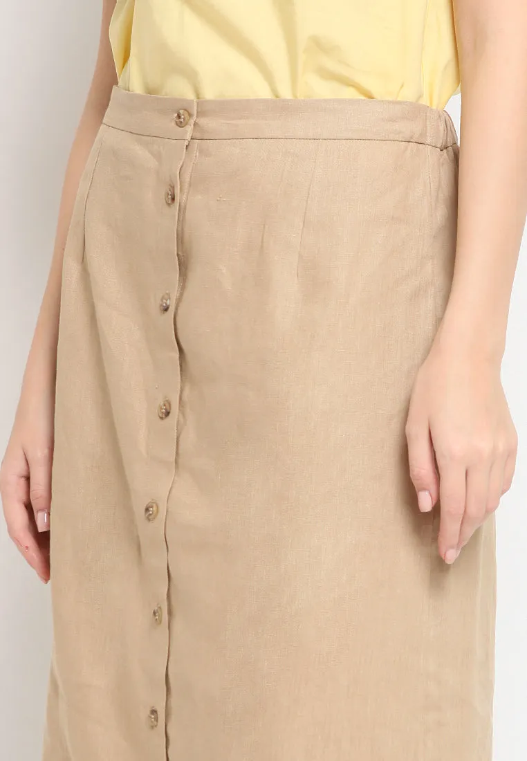Linen Midi Skirt
