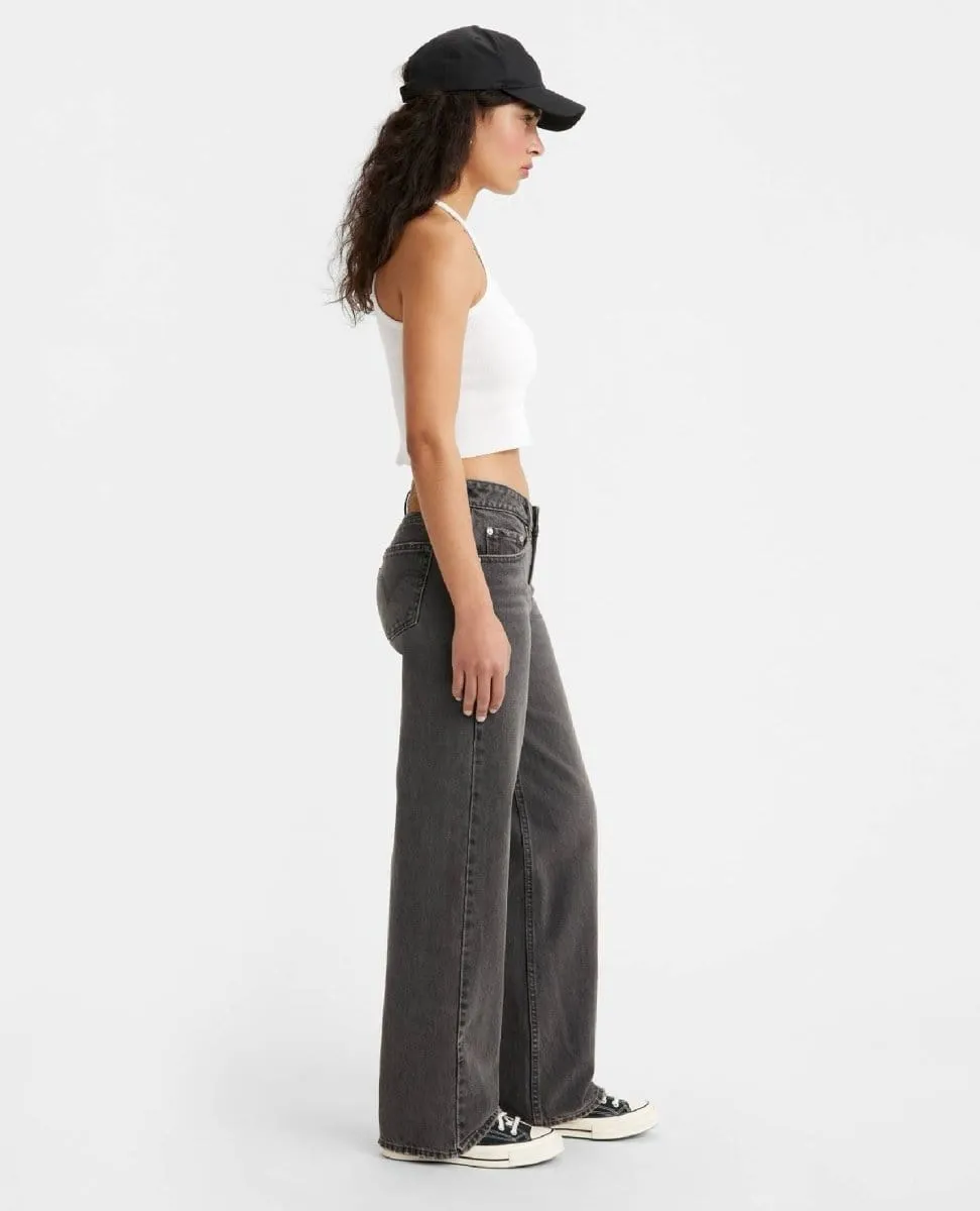 Low Loose Straight Leg Jean Black