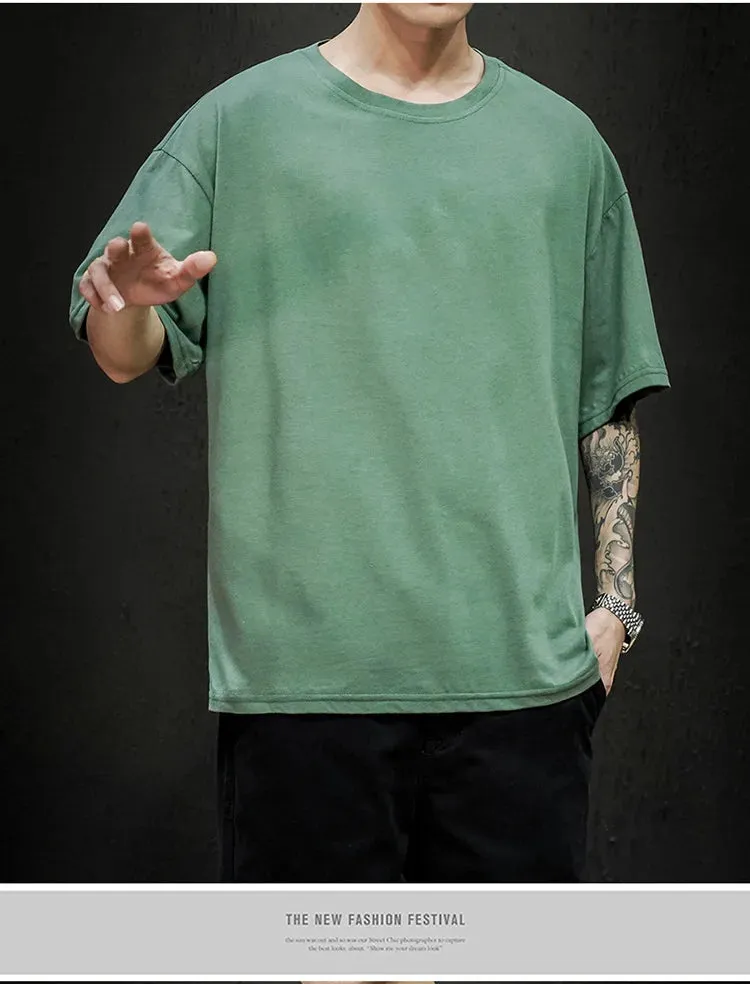 Men's Summer Solid T-Shirt