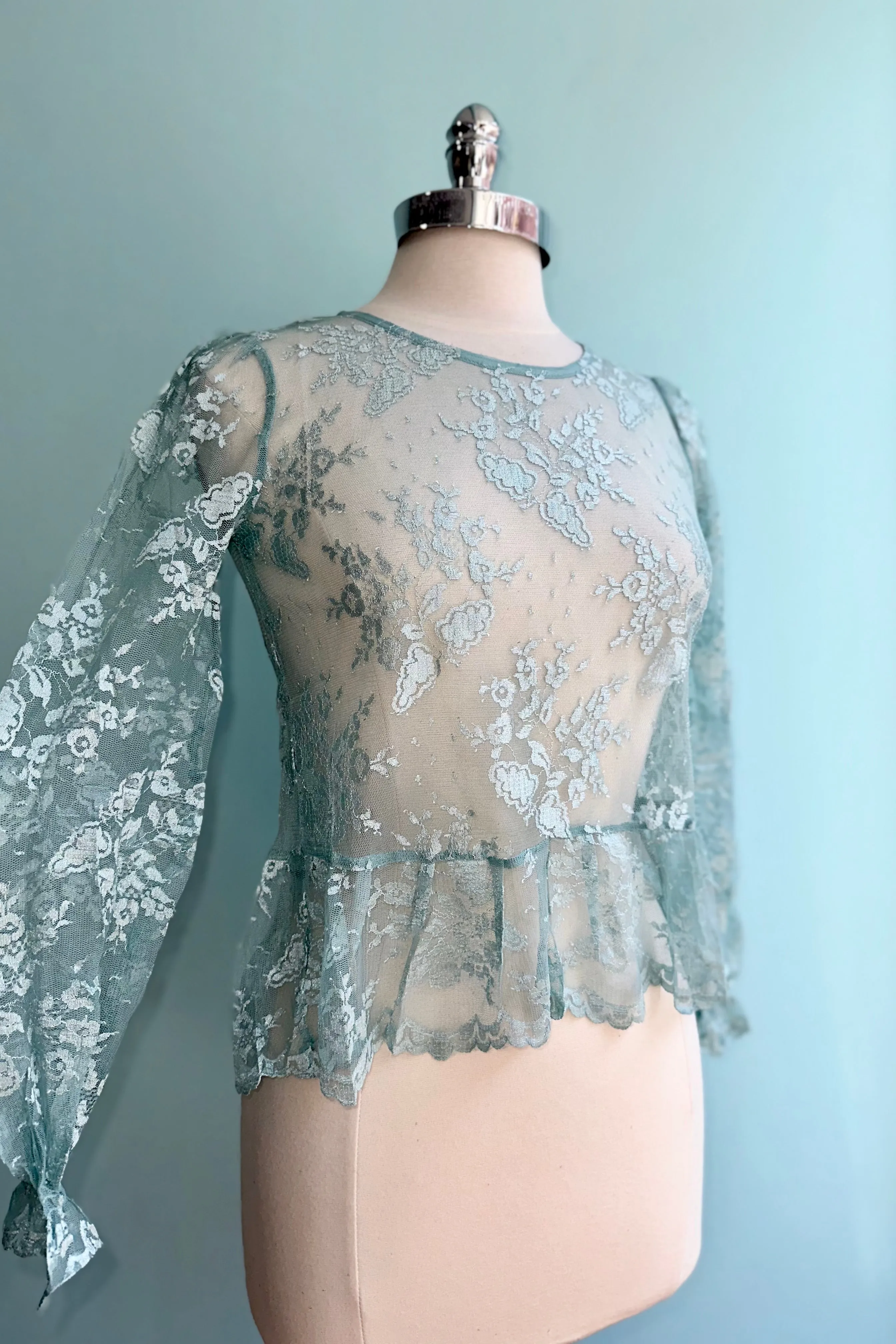 Mint Lace Long Sleeve Top by Tulip B.