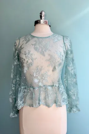 Mint Lace Long Sleeve Top by Tulip B.