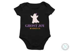 My First Halloween Custom Name Bodysuit Gift for Baby Girls with Ghost Joy