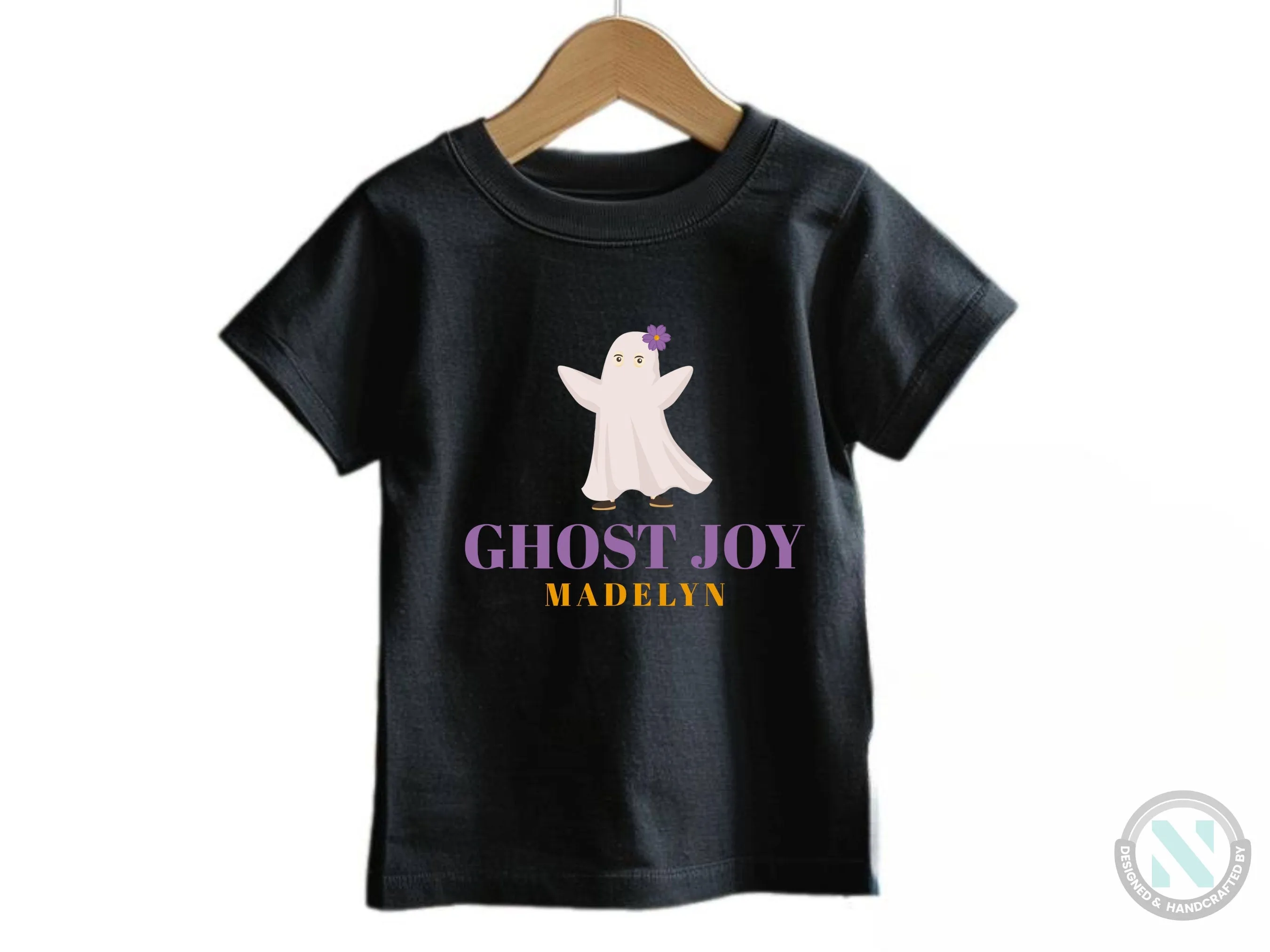 My First Halloween Custom Name Bodysuit Gift for Baby Girls with Ghost Joy