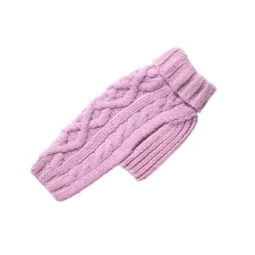 Nantucket Cable Knit Wool Sweater — Pink