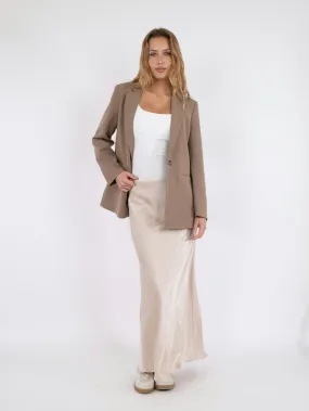 Neo Noir Vicky Heavy Sateen Skirt (Champagne)