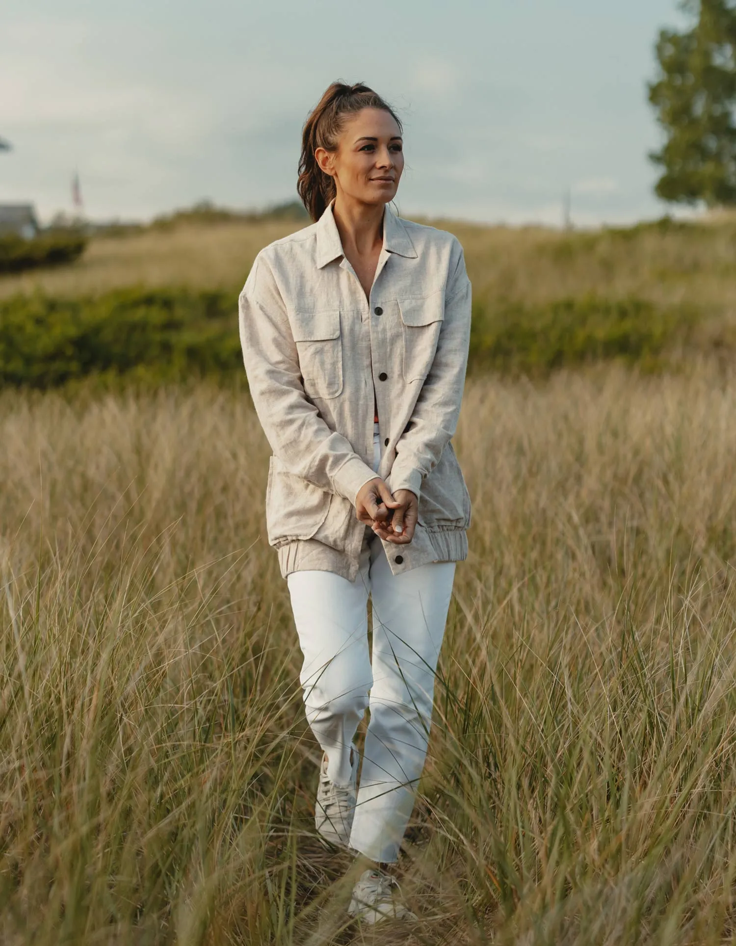 Oversized Camp Shacket in Jute