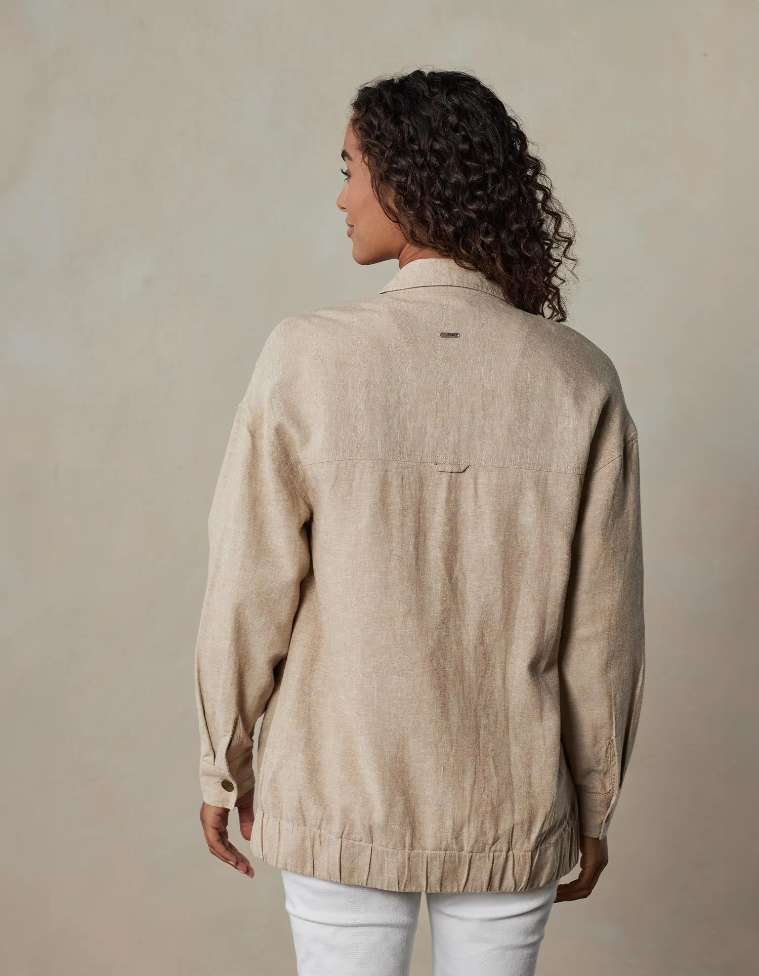 Oversized Camp Shacket in Jute