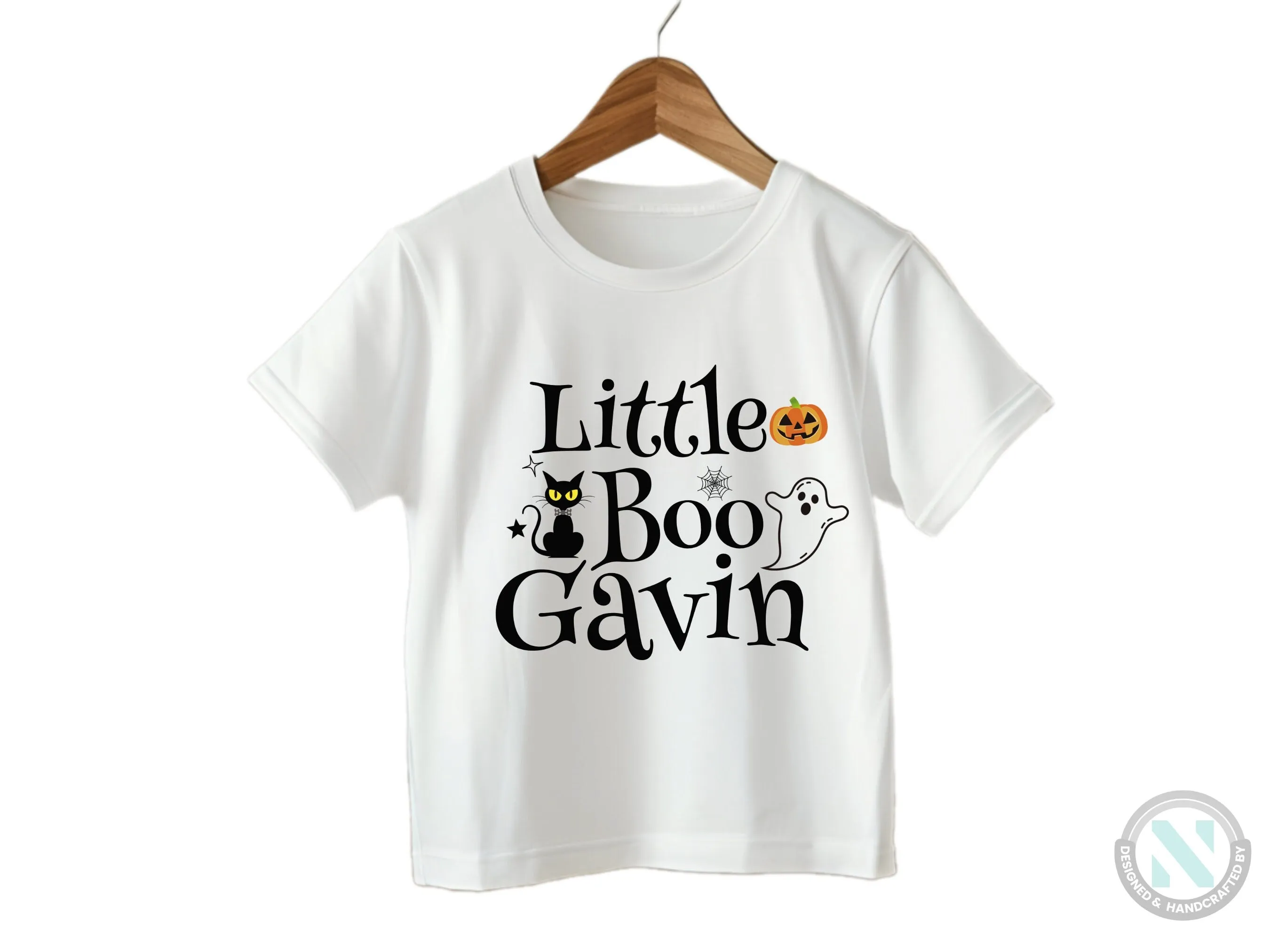 Personalized Halloween Baby Bodysuit with Little Boo Design for First Celebration