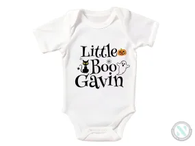 Personalized Halloween Baby Bodysuit with Little Boo Design for First Celebration