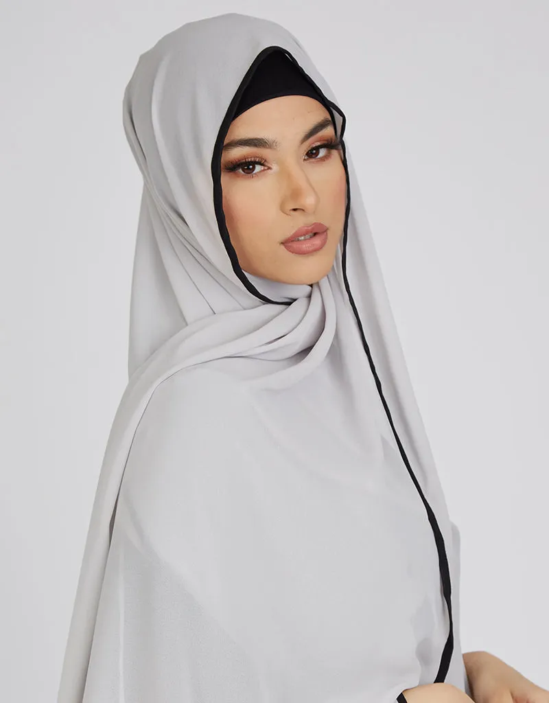 Piping Scarf - Shades of Grey