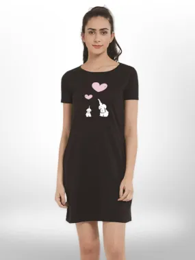 Printed Animal Fashionable Long T-shirt For Women's