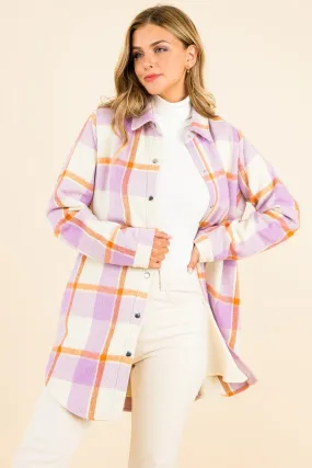 Purple/Orange Plaid Shacket