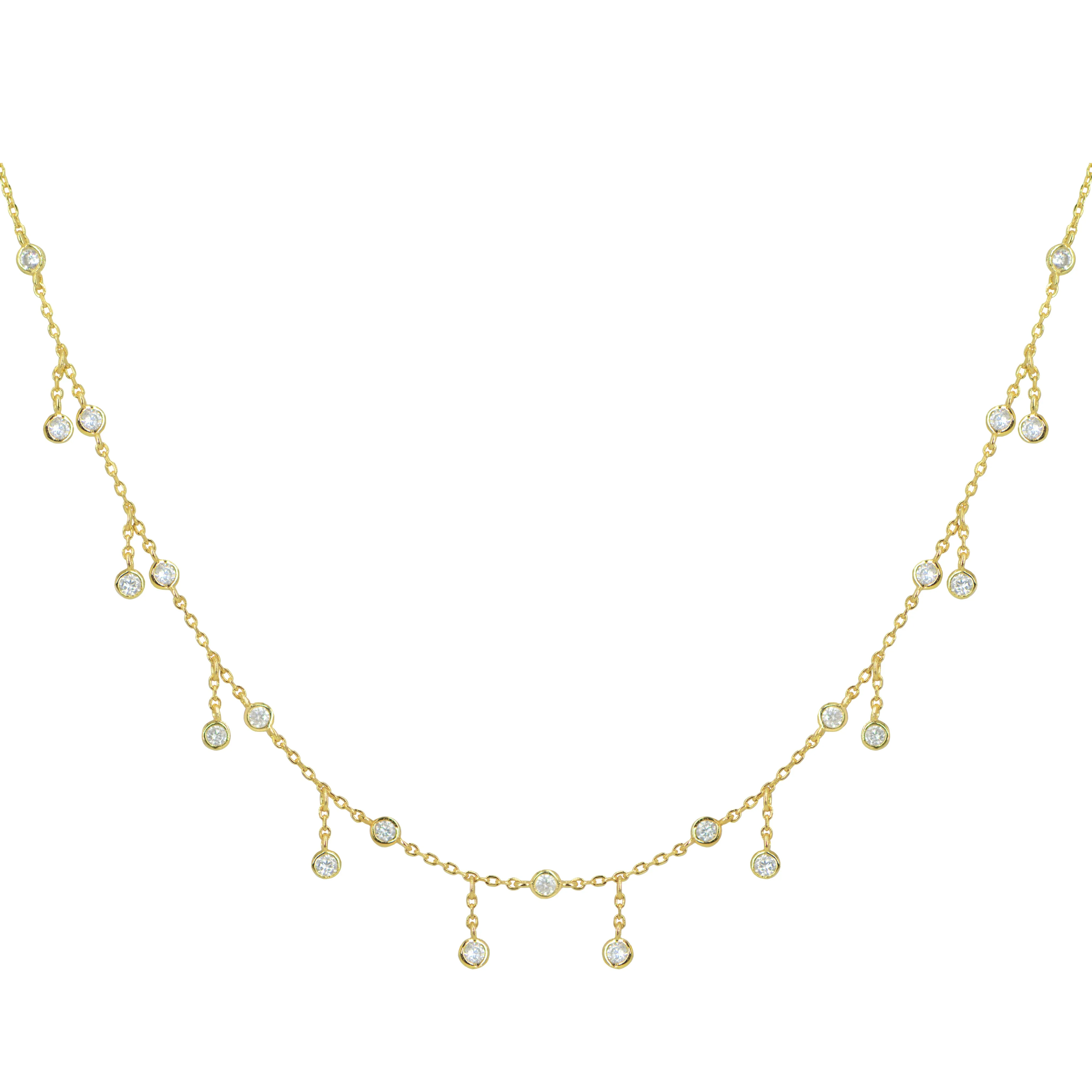 Rain Drop Choker Necklace With Crystals