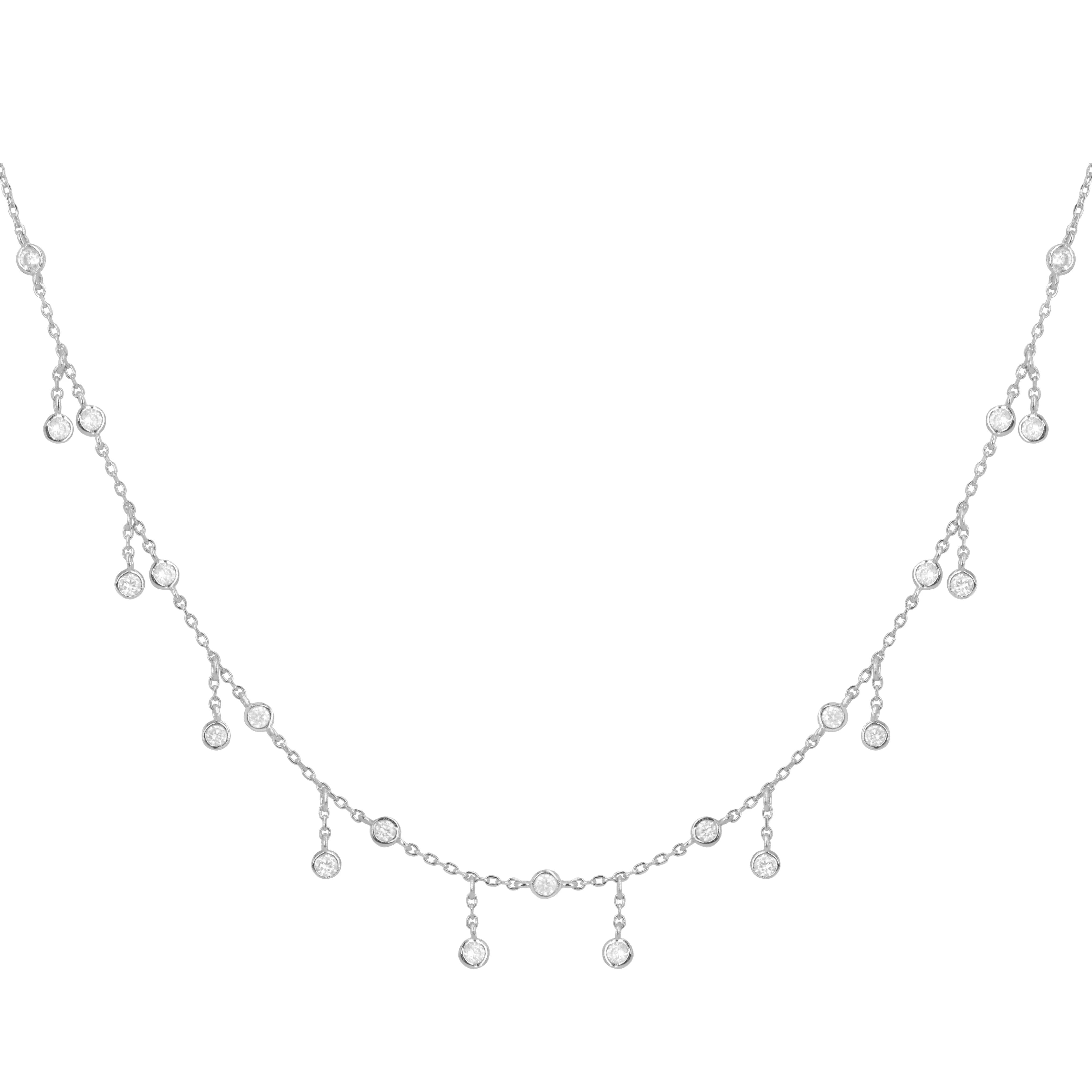 Rain Drop Choker Necklace With Crystals