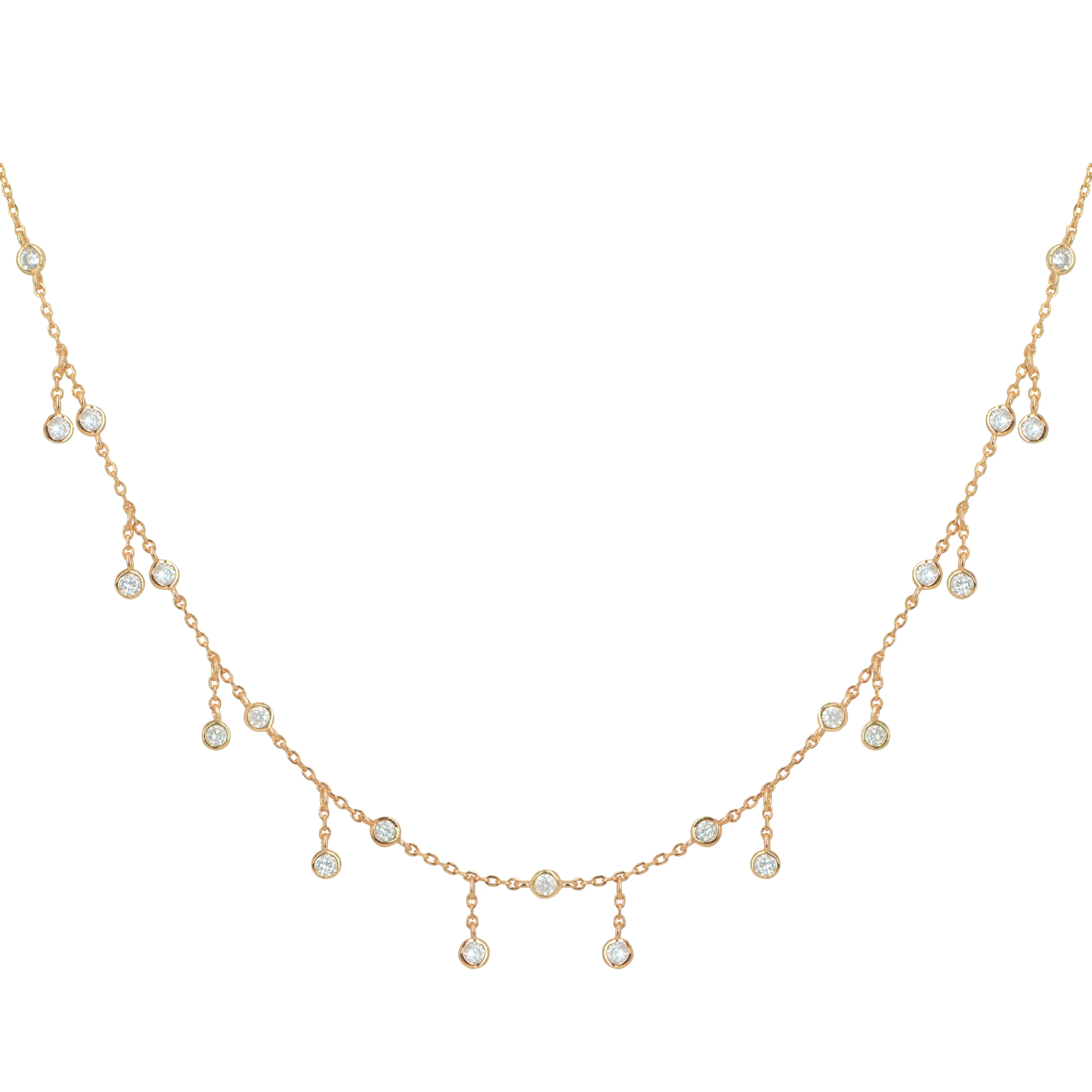 Rain Drop Choker Necklace With Crystals