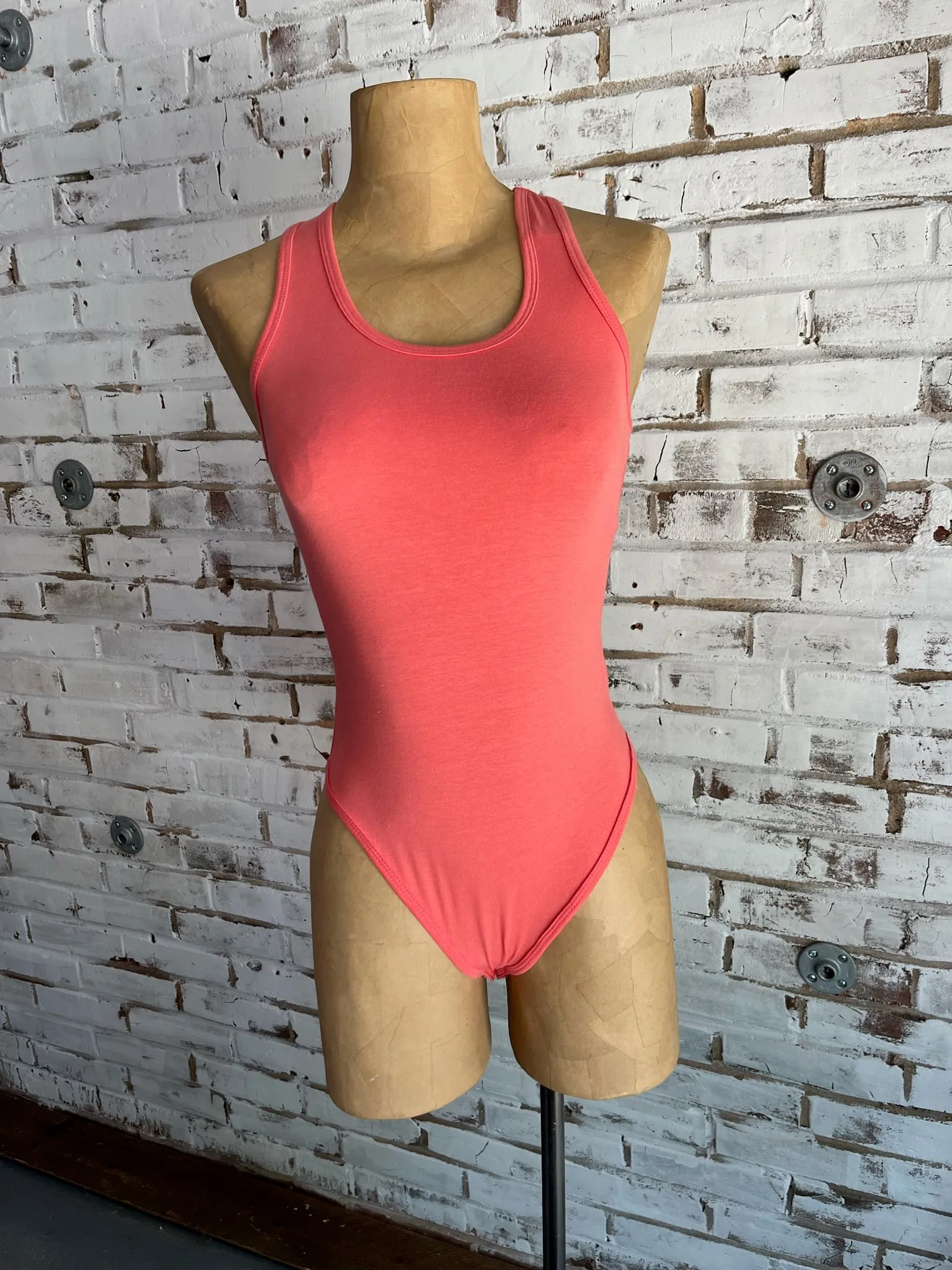Reef Racerback Bodysuit in Coral