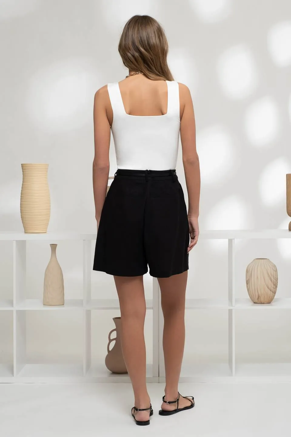 REVERSIBLE SQUARE NECK KNIT TANK BODYSUIT