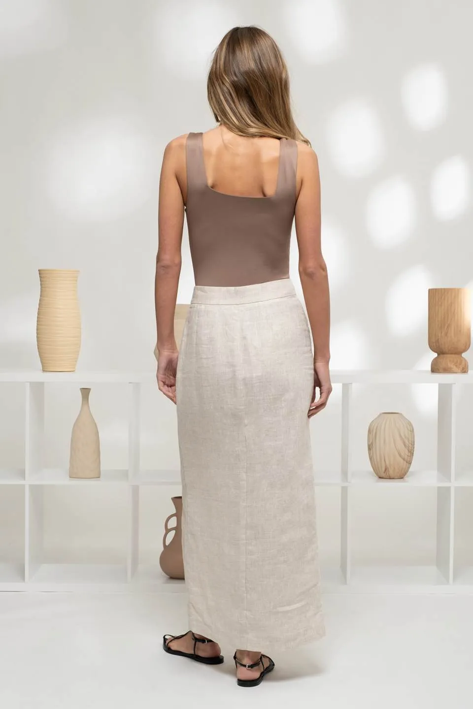 REVERSIBLE SQUARE NECK KNIT TANK BODYSUIT