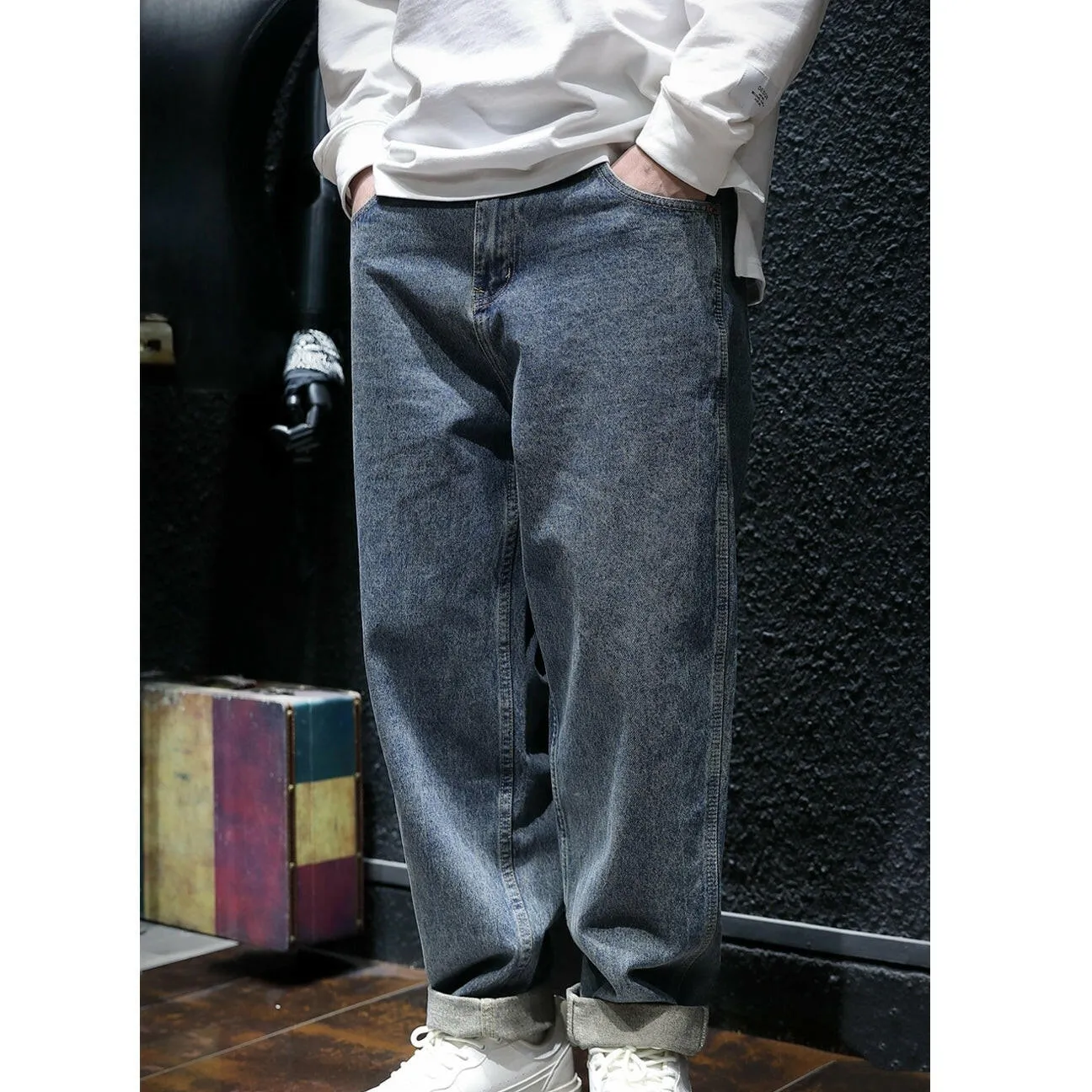 Simple All-match Straight Men's Jeans P0052