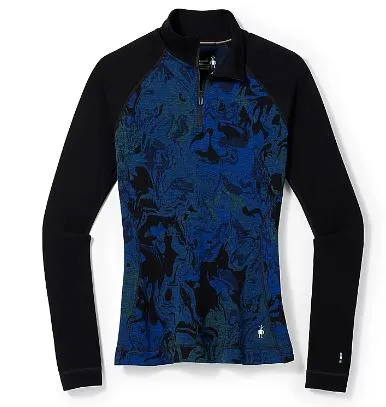 Smartwool Women's Classic Thermal Merino Base Layer Pattern 1/4 Zip Plus Boxed