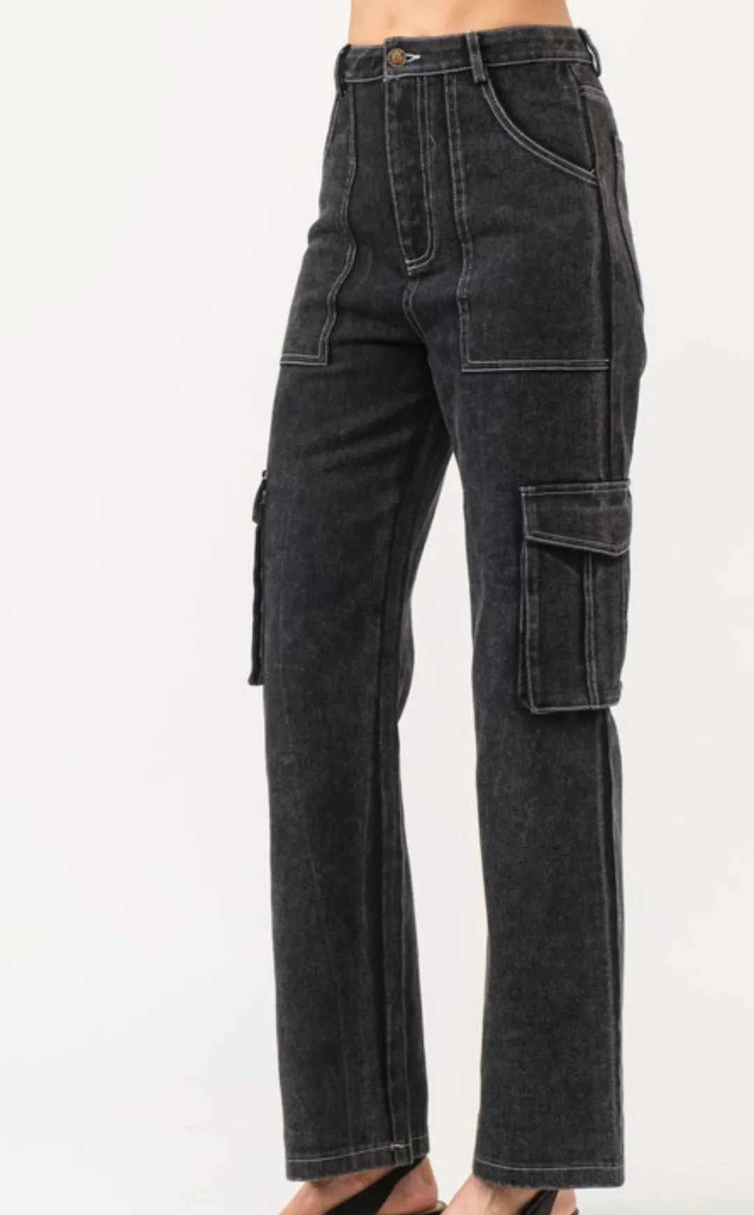 Tayla Black Cargo Pants for Women