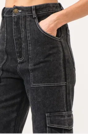 Tayla Black Cargo Pants for Women